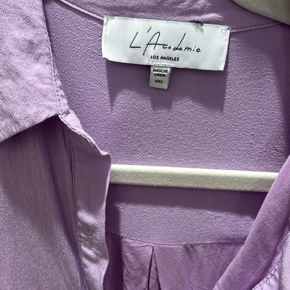 L'ACADEMIE The Shirt Dress in Lilac size XS